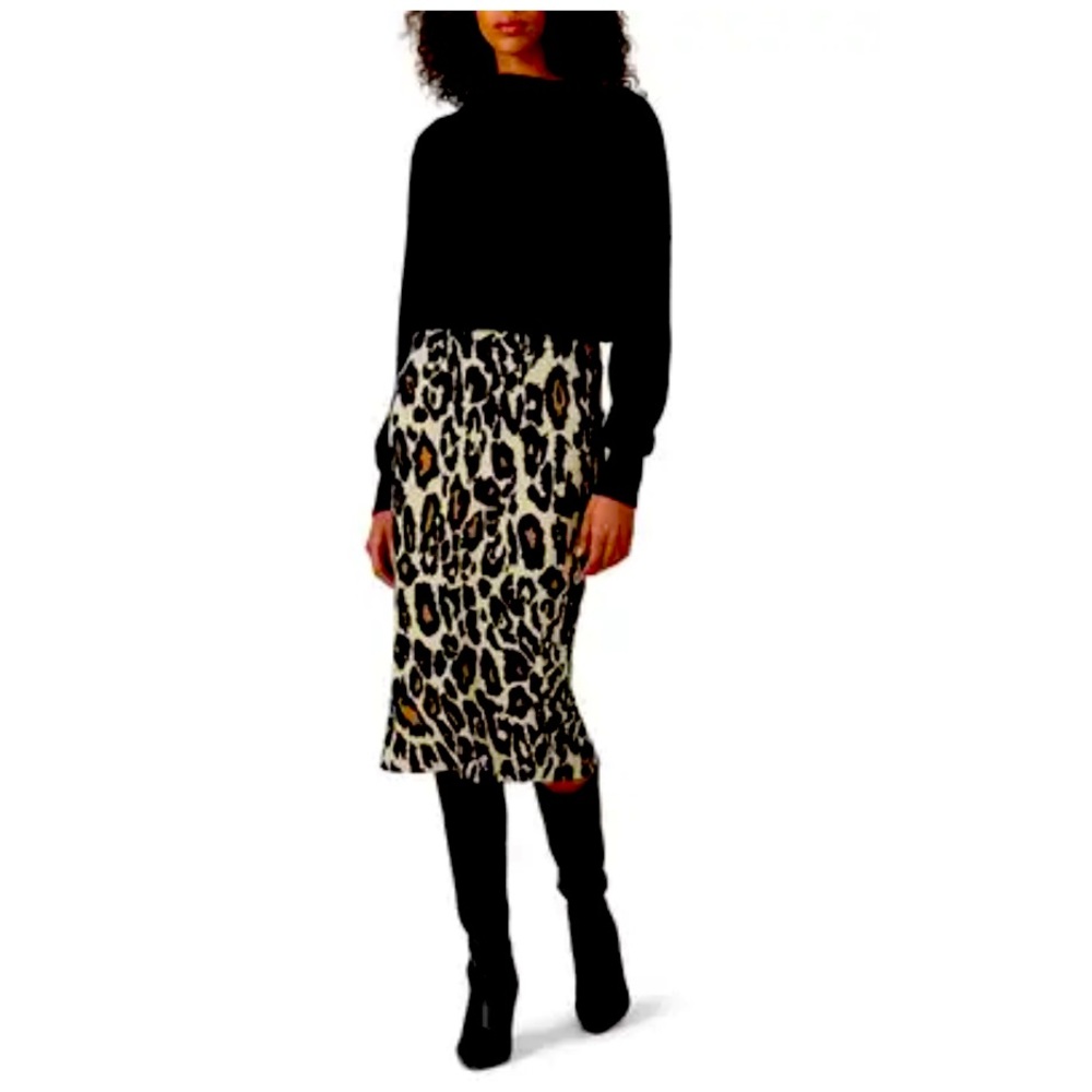 Diane von Furstenberg Kara Leopard-Print Midi Skirt